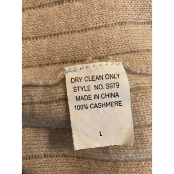 Twelfth Street Cynthia Vincent Cashmere Shrug Luxury Neutral Sweater Knit ~ Sz L - Picture 10 of 12